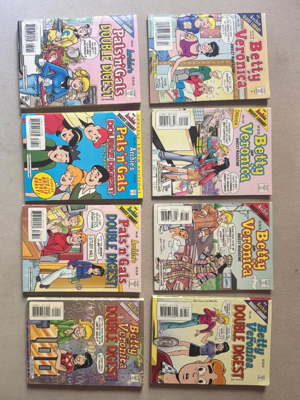 Lot of 8 Betty and Veronica Comics + Pals n Gals (84 88 100x2 104 136 152 154)